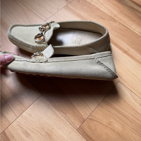 GUCCI Horsebit Buckle Womens Driving Moccasin Beige Ivory Suede - Picture 13 of 14